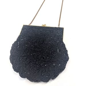 Carla Marchi vintage beaded black purse